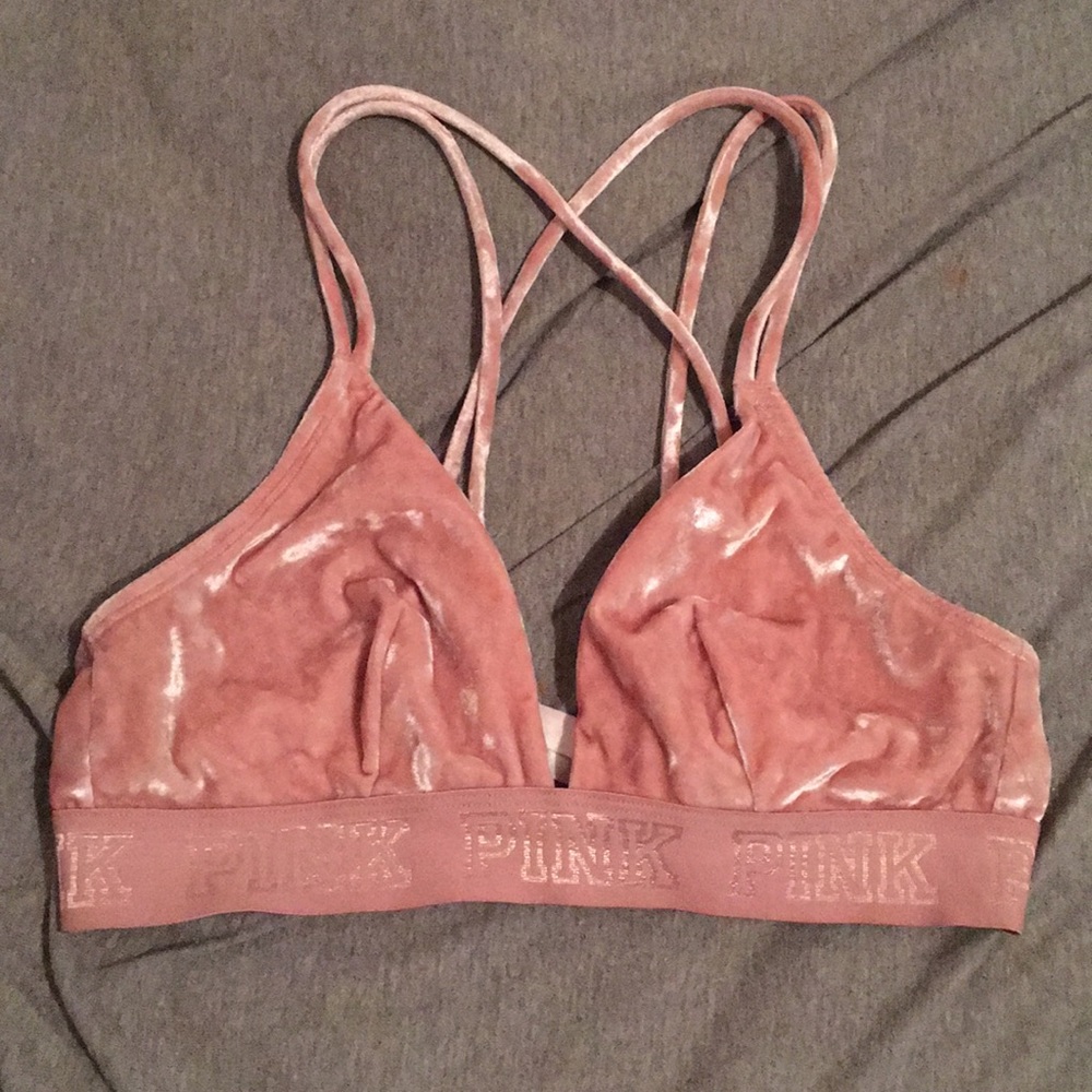 VS PINK Crushed Velvet Bra